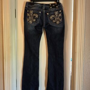 Miss Me Blue Boot Cut Jeans with Embroidery